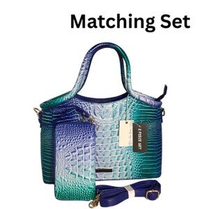 2-IN-1 Tie-dyed Croc Satchel-Crossbody Bag and Wallet Set